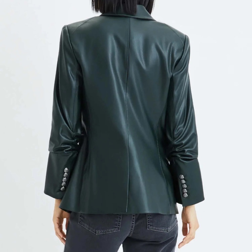 Veronica Beard Hollis Dickey Single-Breasted Faux Leather Jacket - Picture 5 of 10